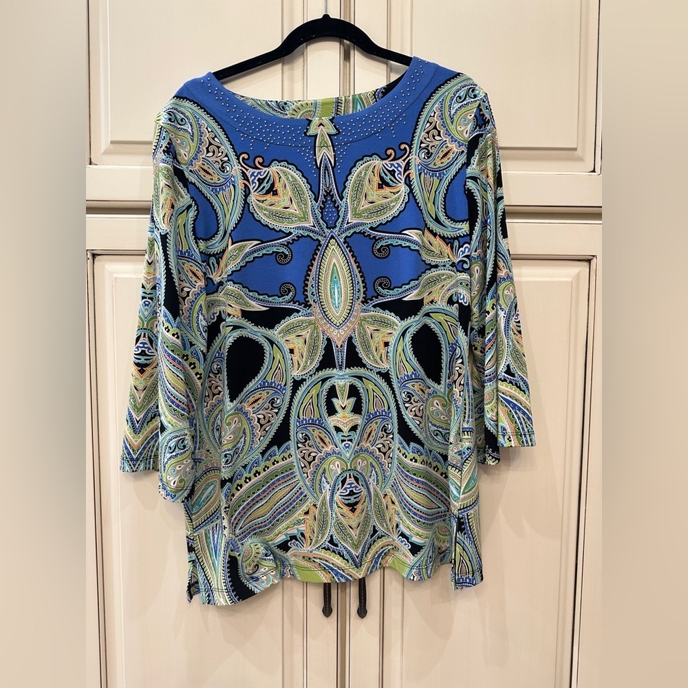 Blue Paisley Women's Top, Size Large